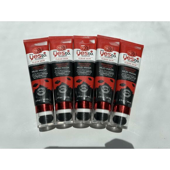 Yes To Tomatoes Clear Skin Detoxifying Charcoal Mud Mask Lot of 5 - Picture 1 of 2